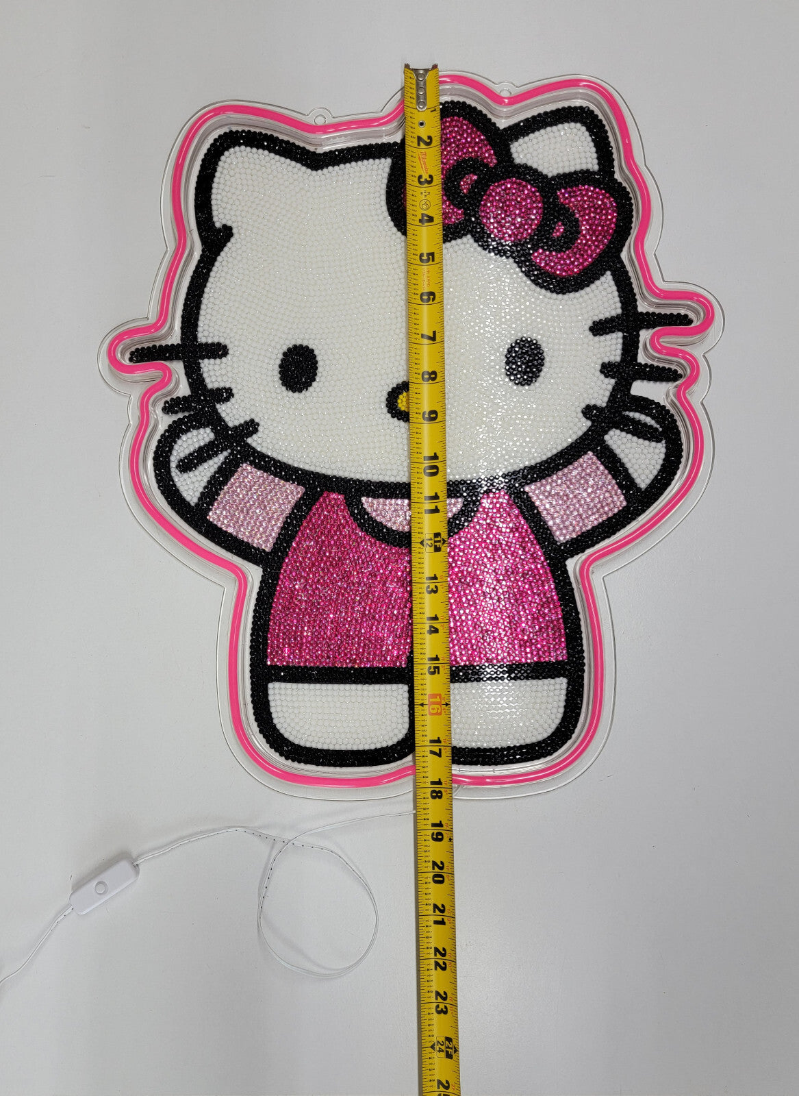 Hello Kitty Rhinestoned Light Up Wall Decor Pink neon style light USB Powered