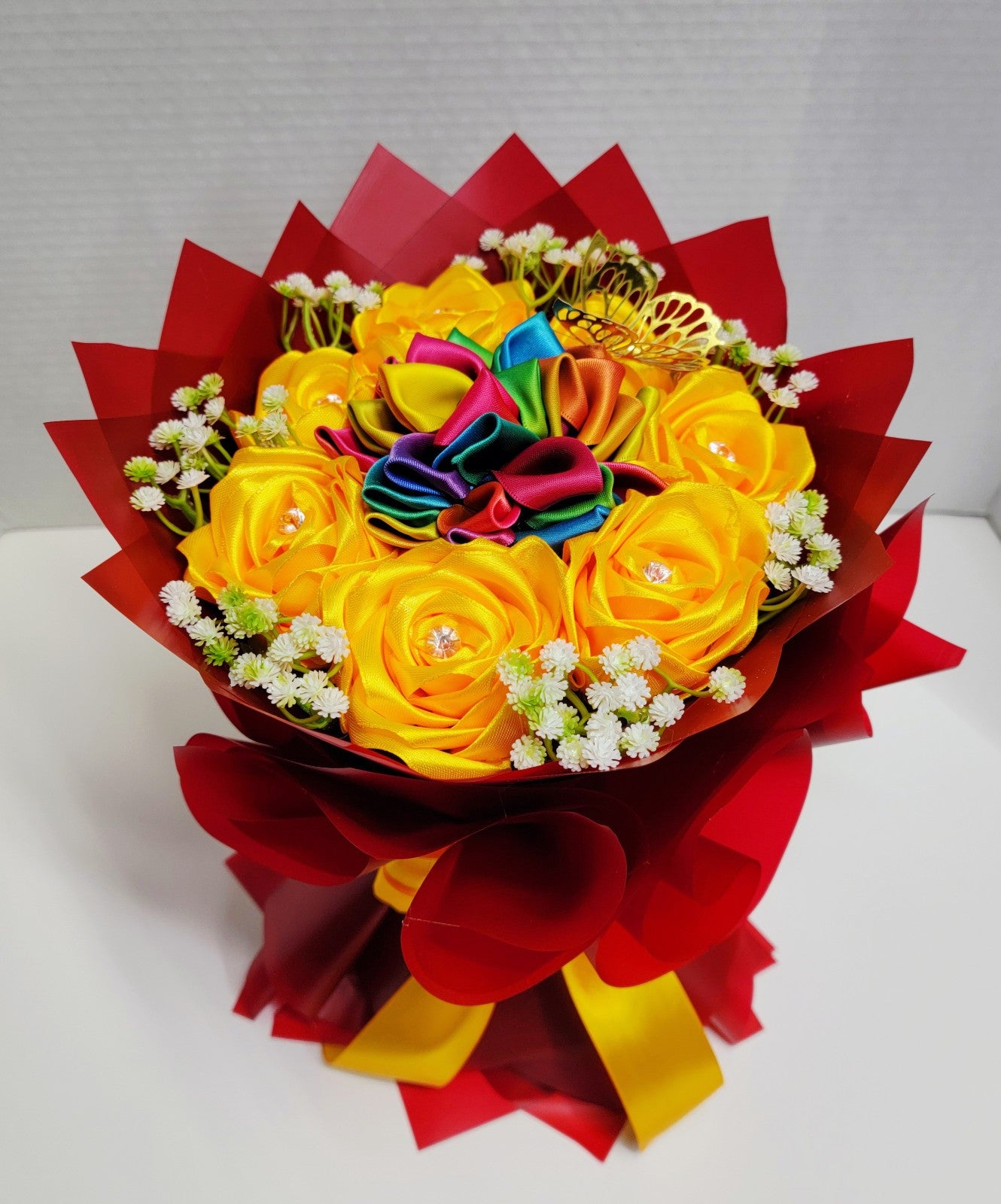 handmade Ribbon Flower bouquet