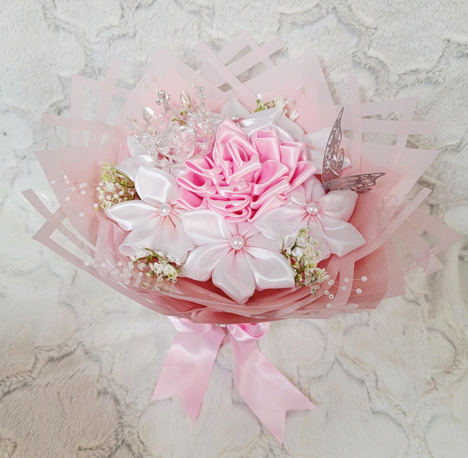 handmade Ribbon Flower bouquet