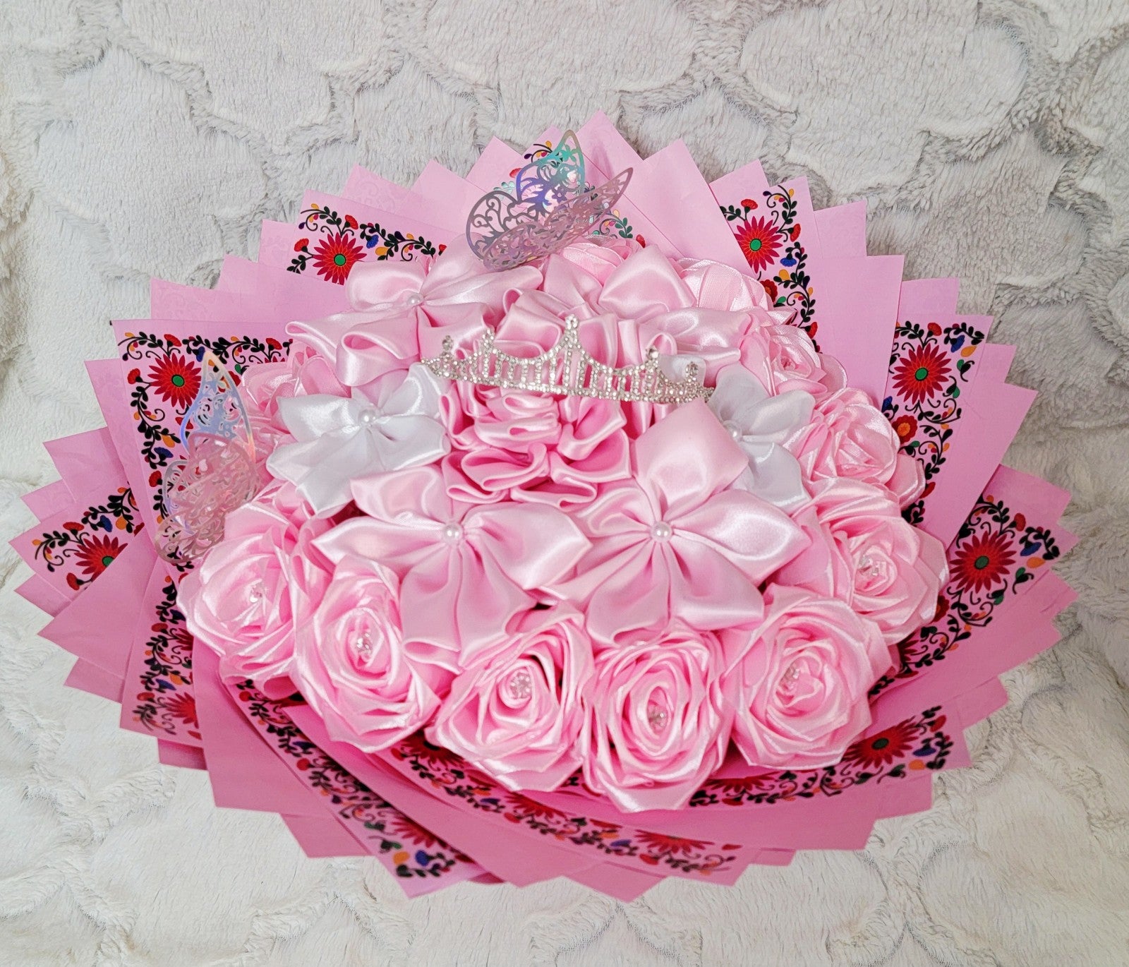 handmade Ribbon Flower bouquet