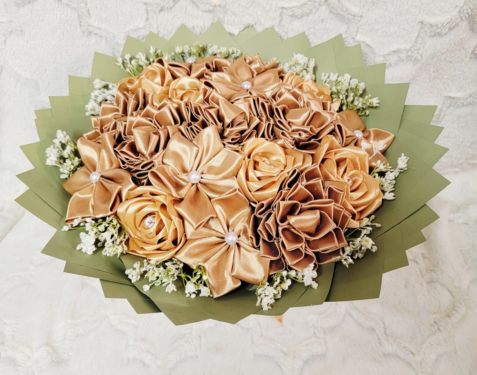 handmade Ribbon Flower bouquet