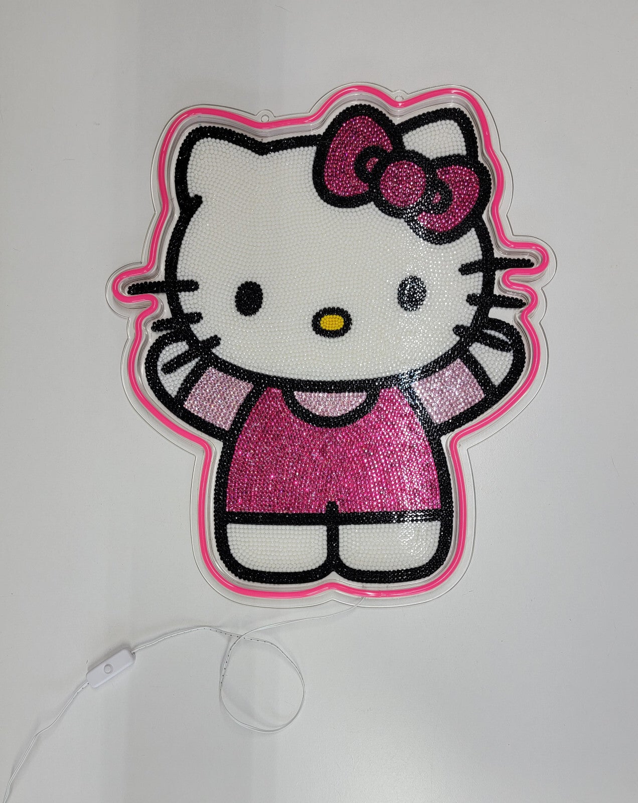 Hello Kitty Rhinestoned Light Up Wall Decor Pink neon style light USB Powered