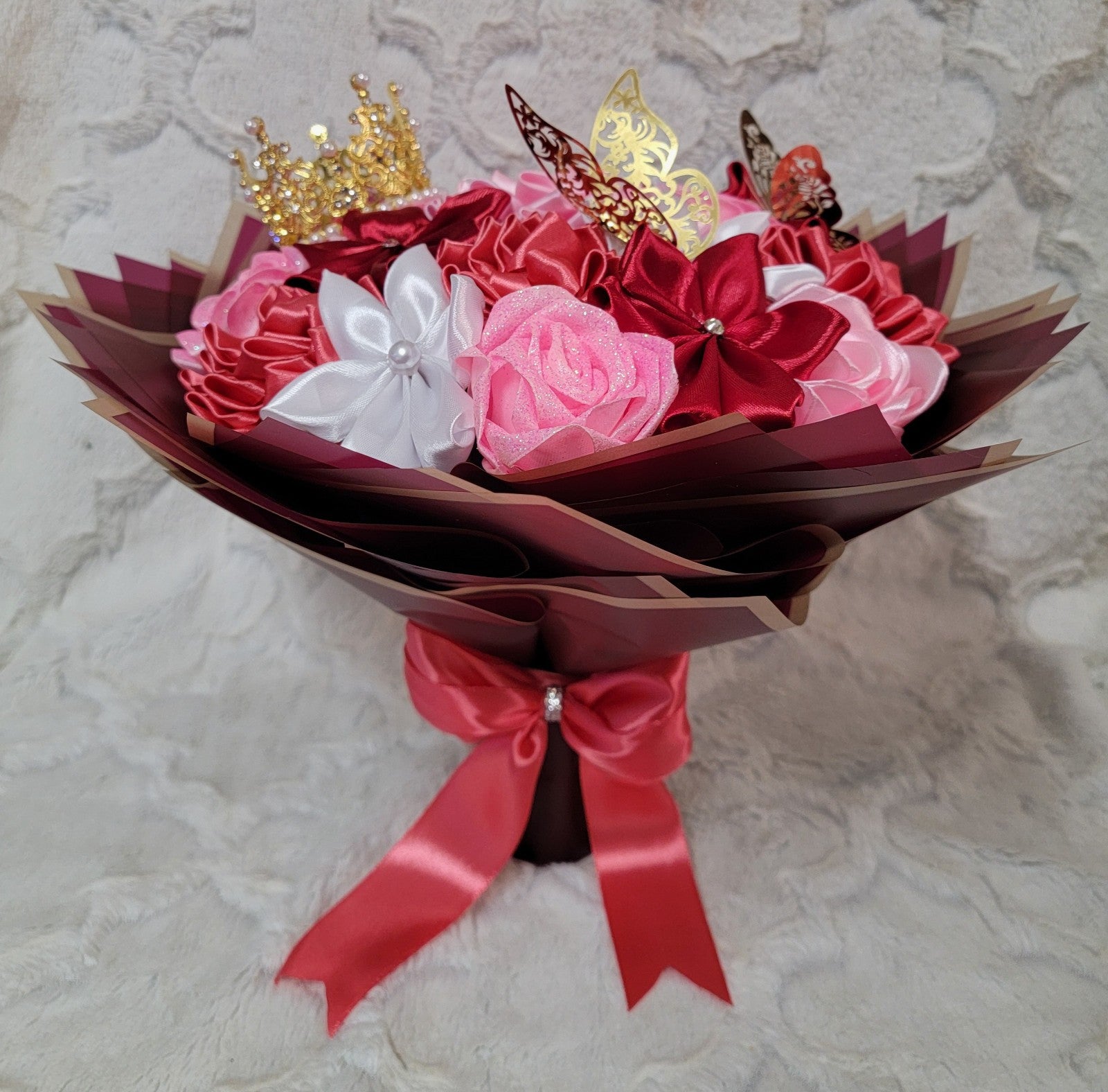 handmade Ribbon Flower bouquet
