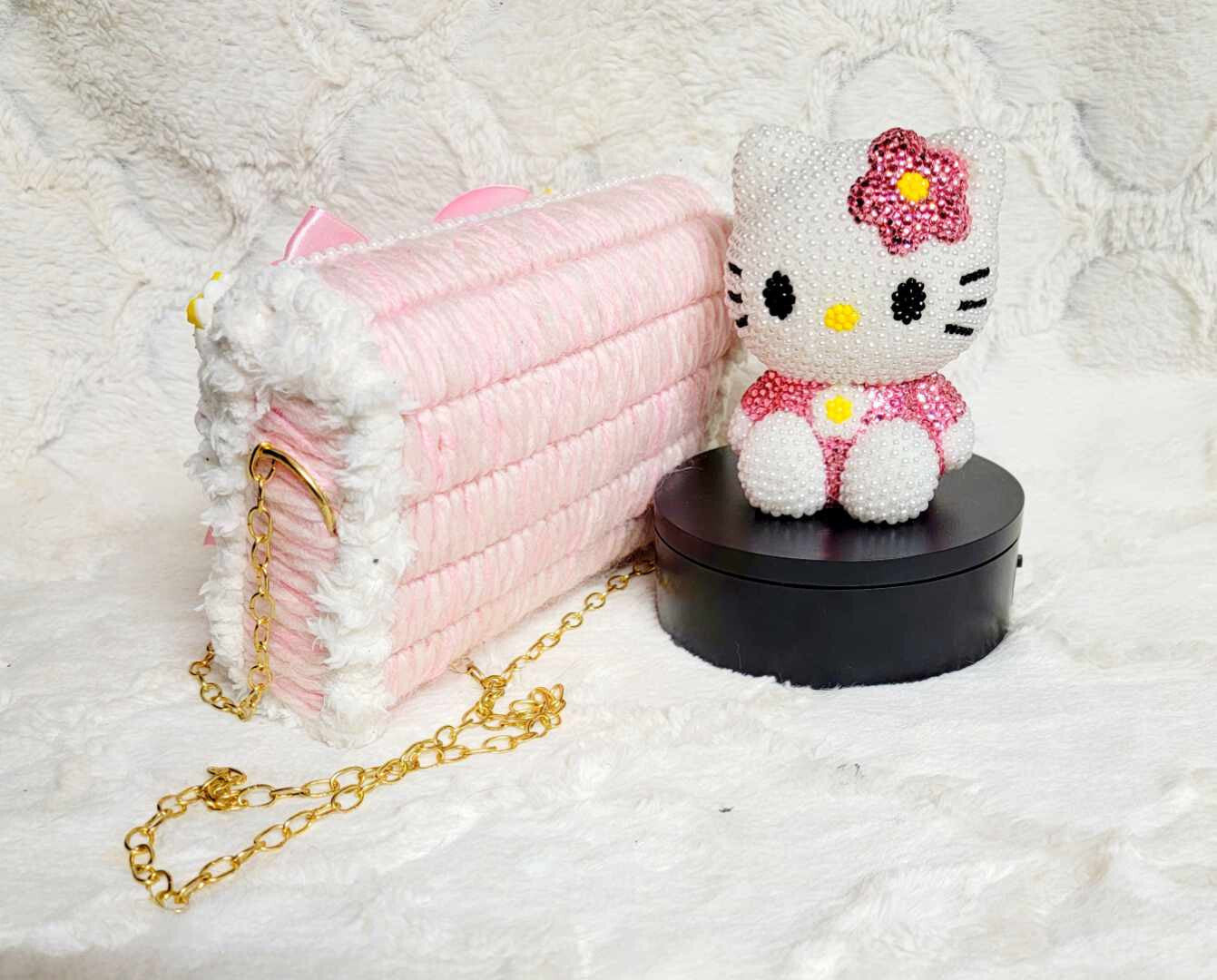 Hnadmade plastic canvest purse along with a hand set Rhinestoned Mini bank.