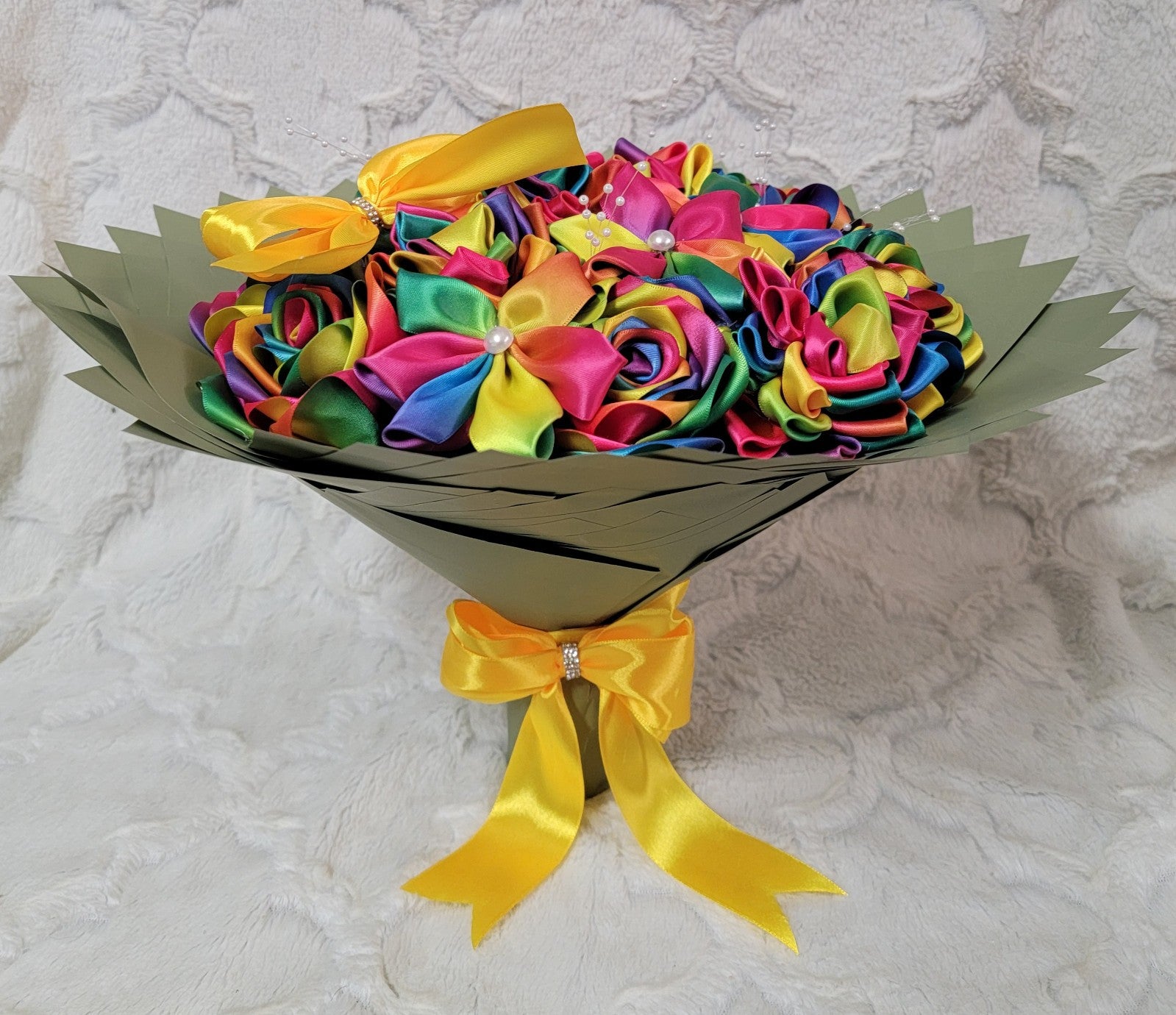 handmade Ribbon Flower bouquet