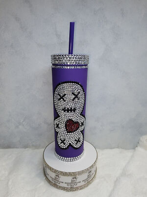 18 oz Rhinestone Voodoo Doll Tumbler