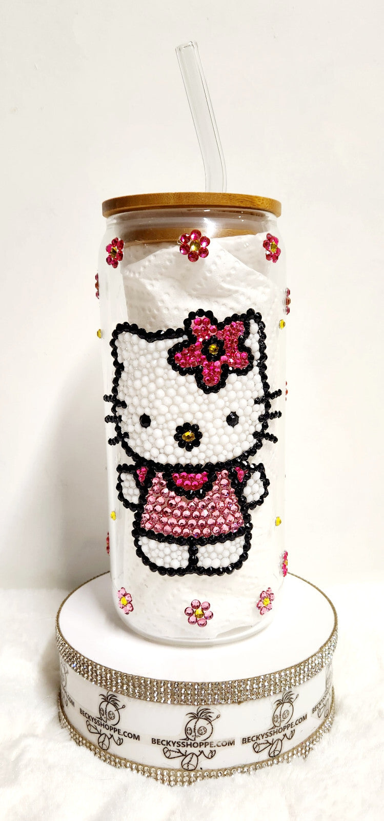 16 oz Hello Kitty Glass tumbler