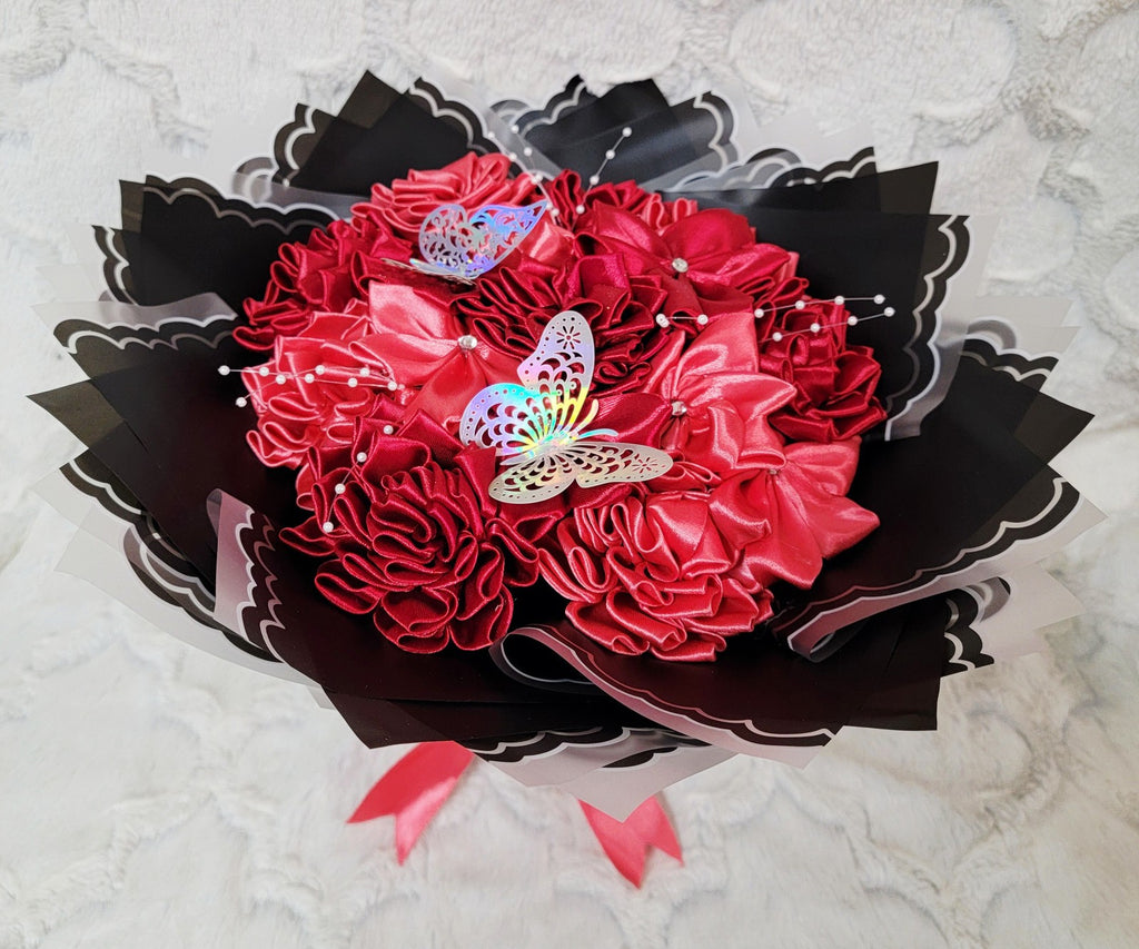 handmade Ribbon Flower bouquet