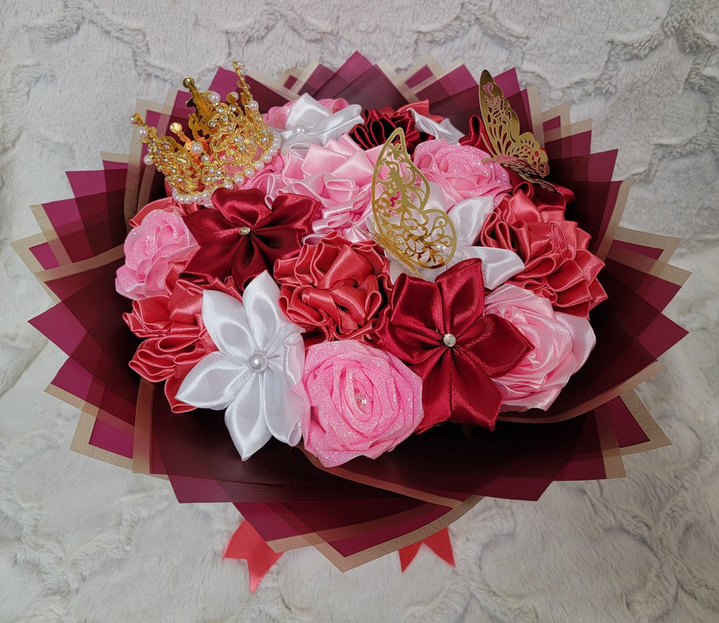 handmade Ribbon Flower bouquet