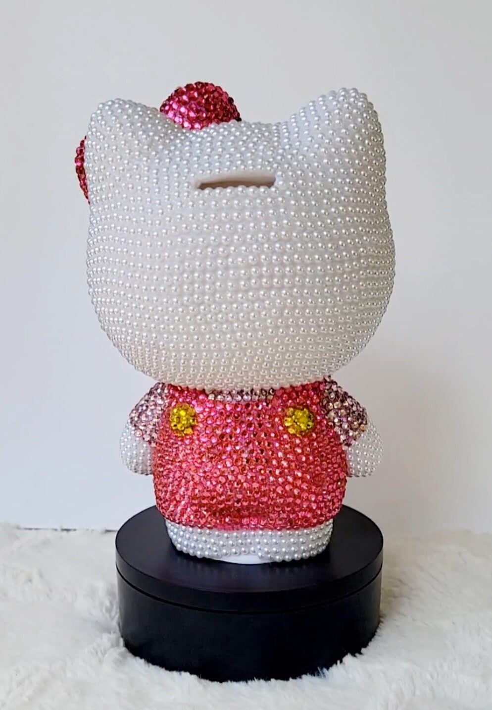 Rhinestoned hello kitty bank