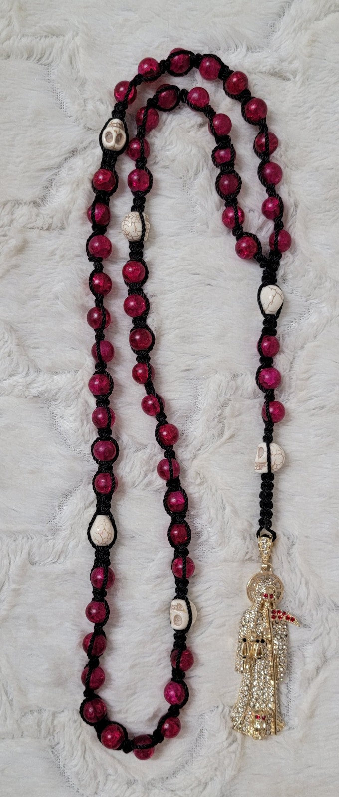 Santa Muerte Rosary 24 inch