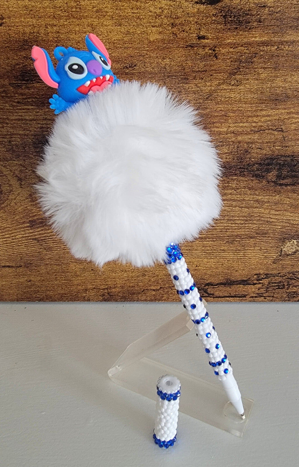 Handmade Stitch Rhinestone wrapped writing pen