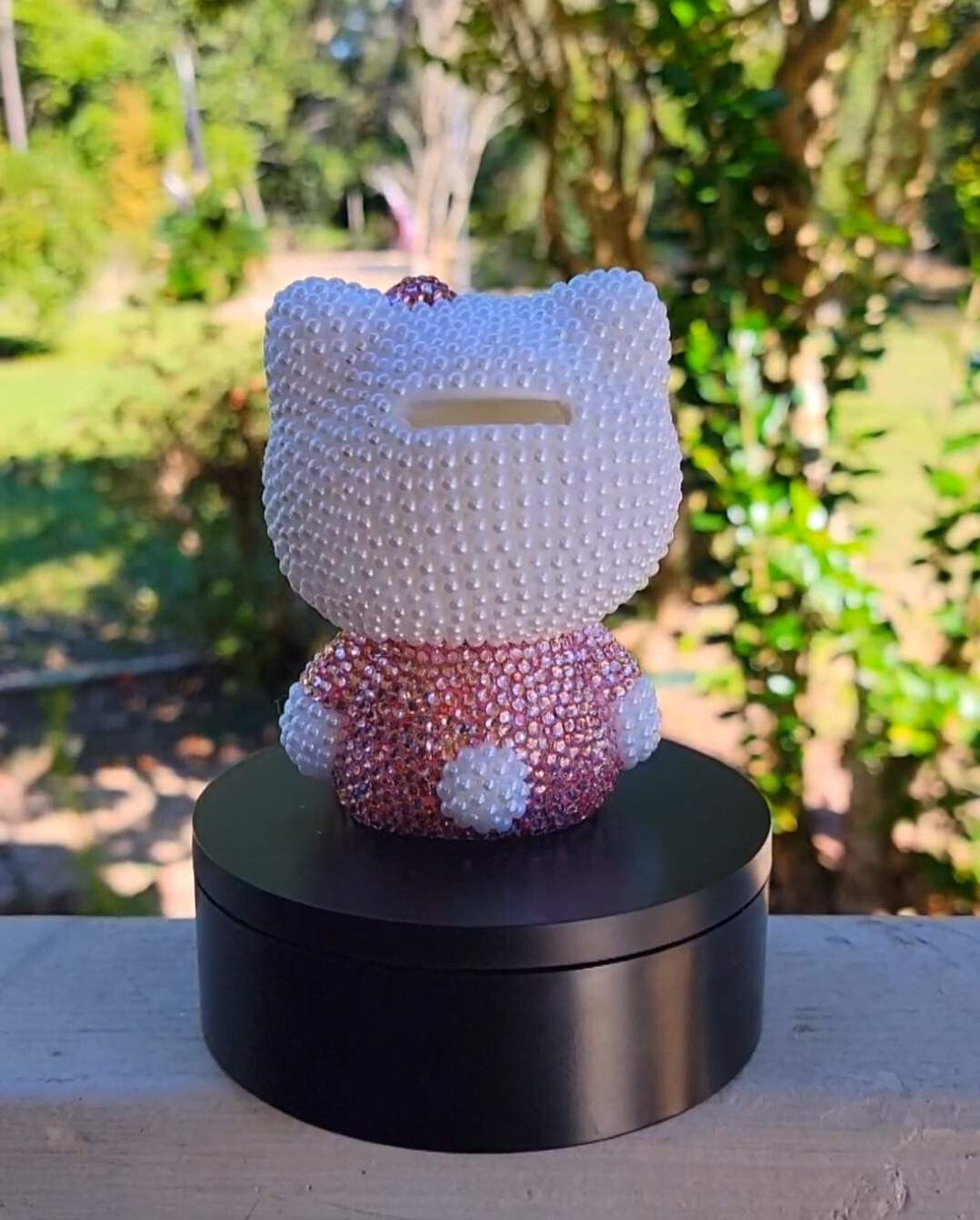 Rhinestoned hello kitty bank