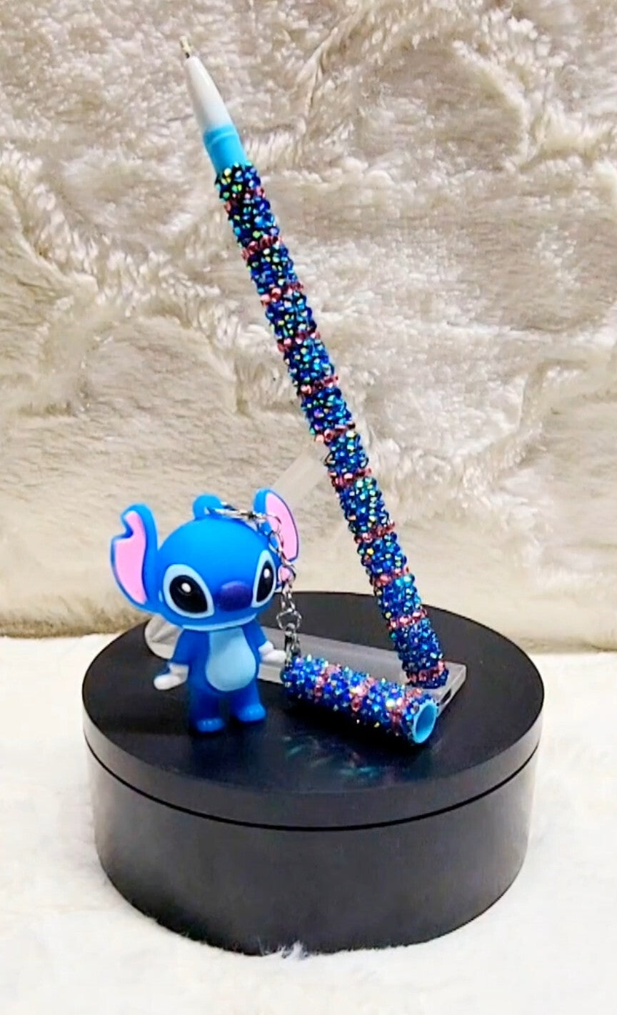 Handmade Stitch Rhinestone wrapped writing pen
