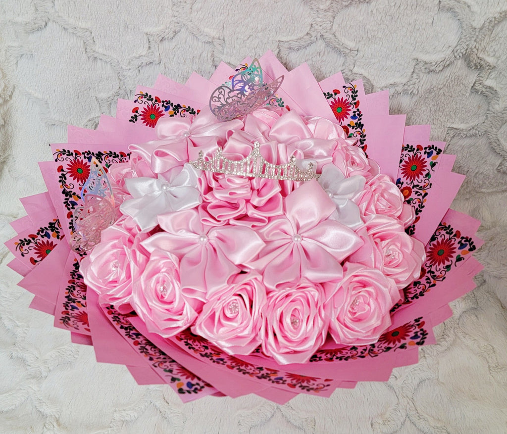handmade Ribbon Flower bouquet