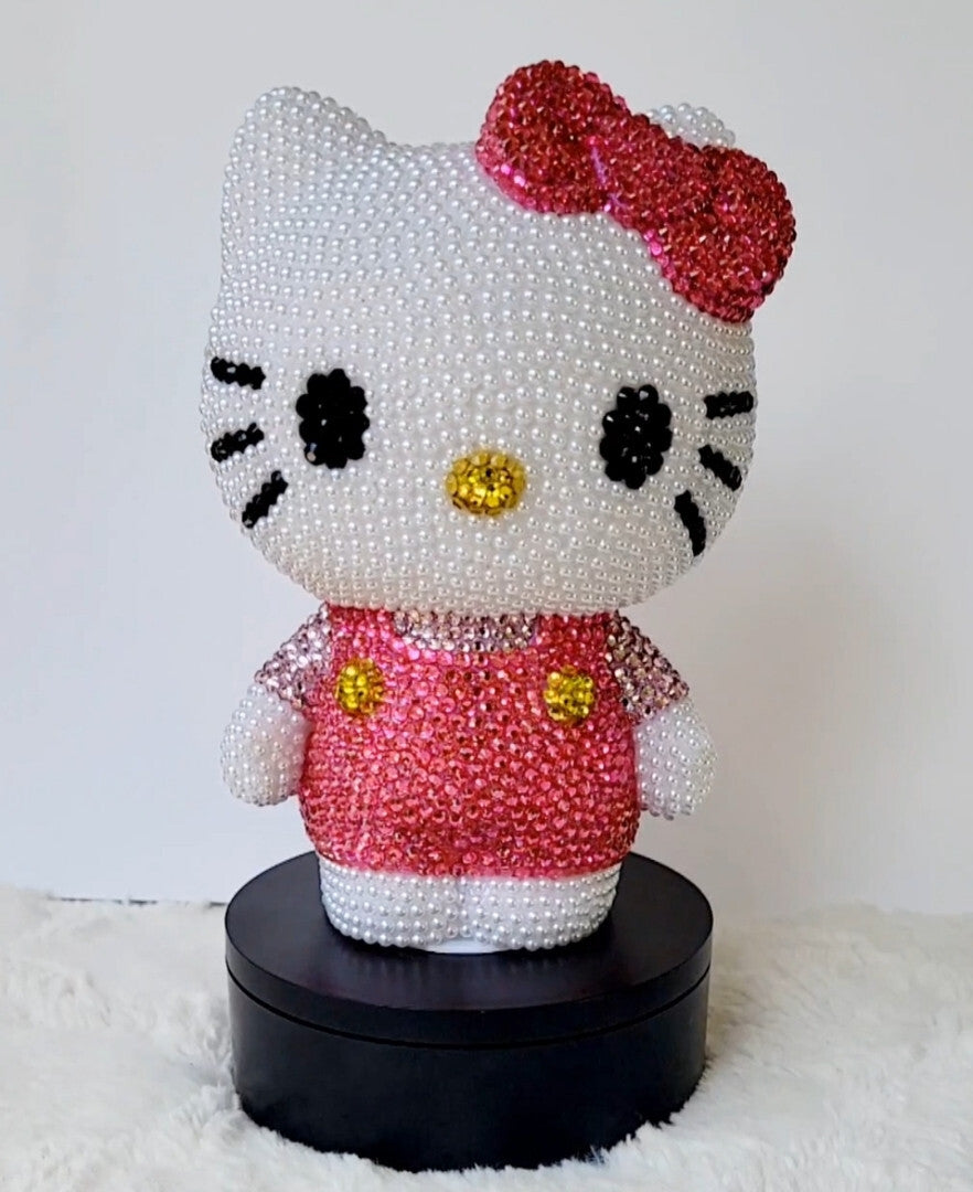 Rhinestoned hello kitty bank