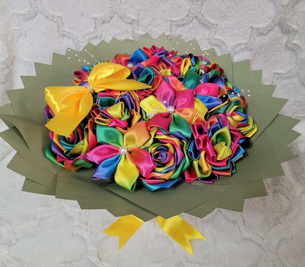 handmade Ribbon Flower bouquet