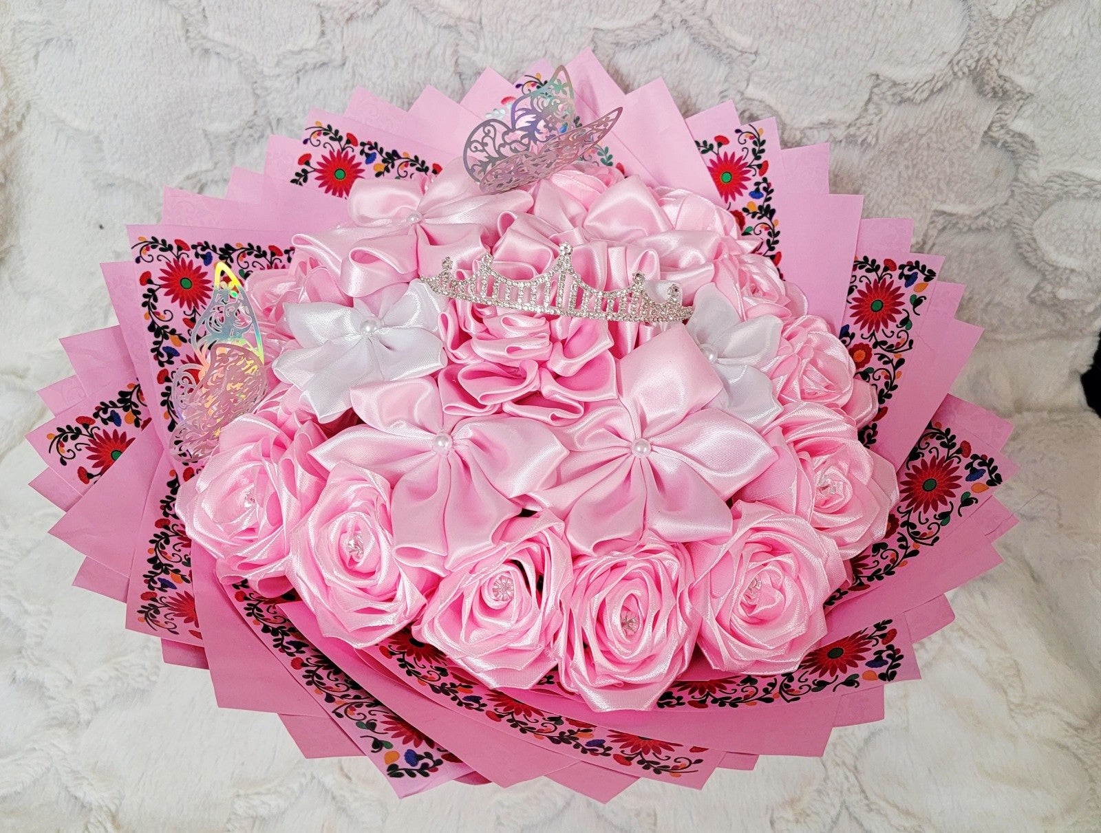 handmade Ribbon Flower bouquet