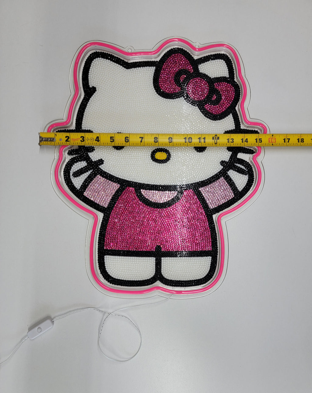 Hello Kitty Rhinestoned Light Up Wall Decor Pink neon style light USB Powered