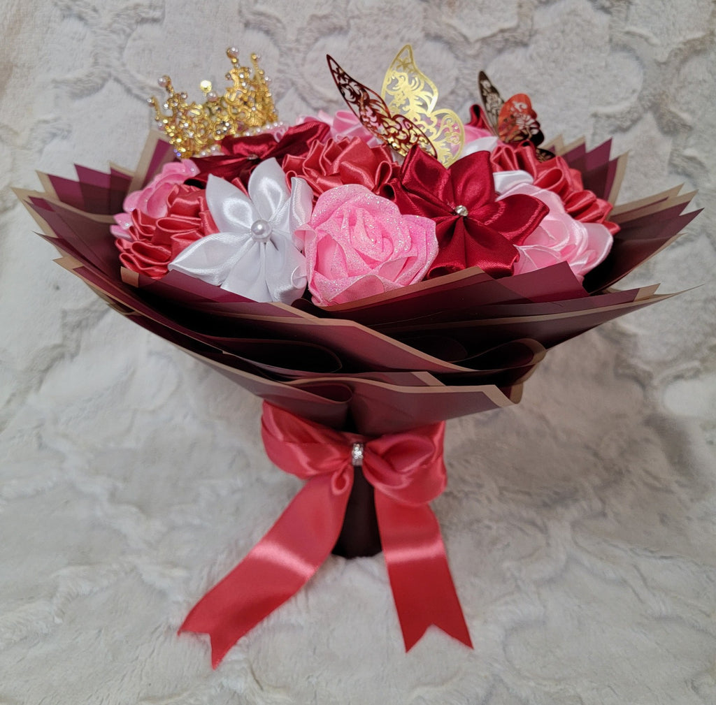 handmade Ribbon Flower bouquet